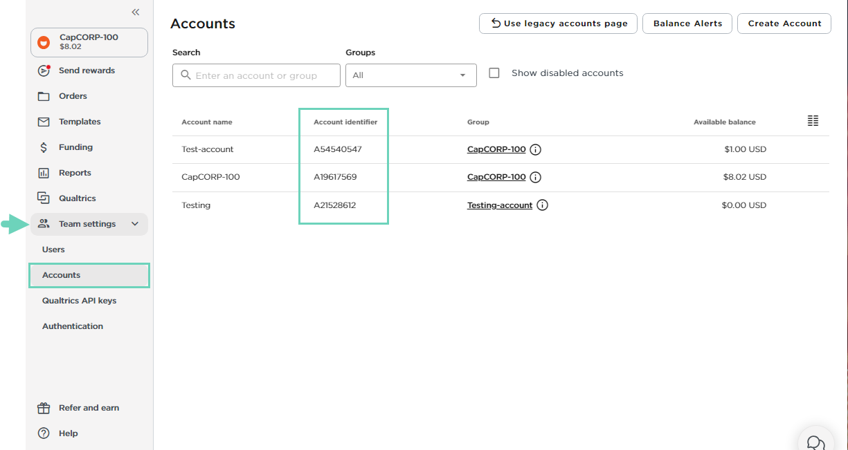 Finding Account Identifier