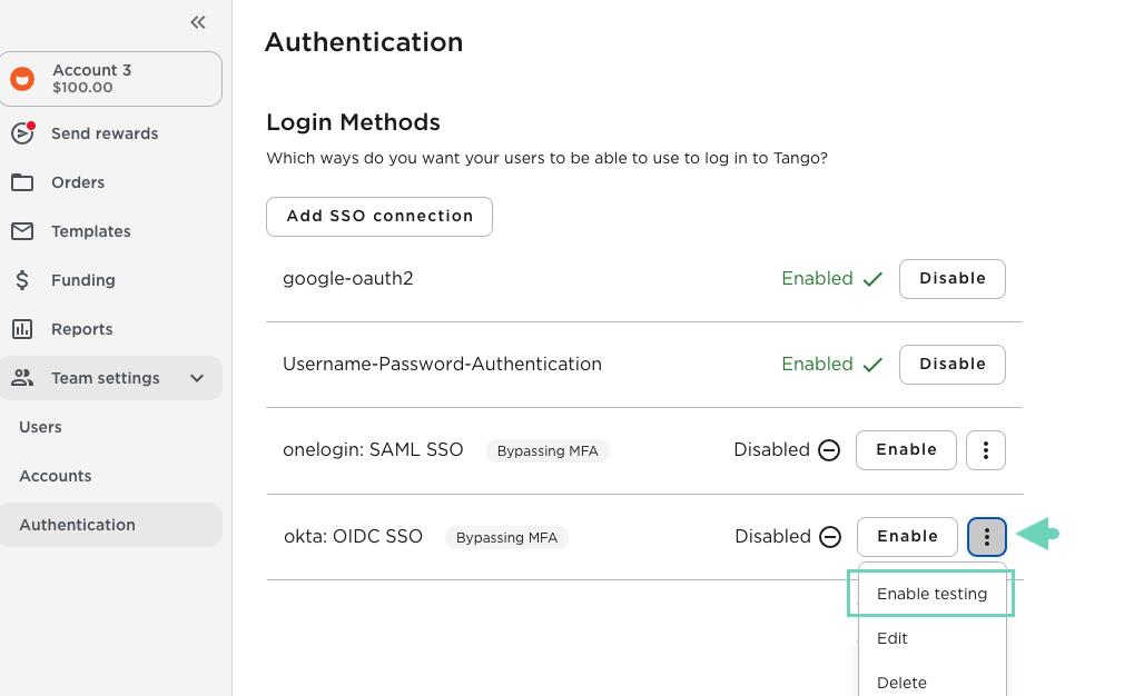 Enable testing