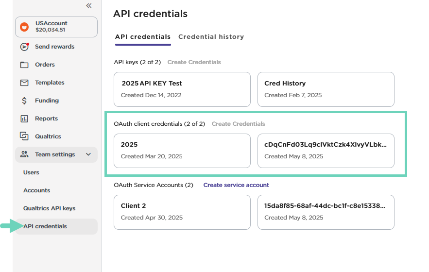 API Credentials