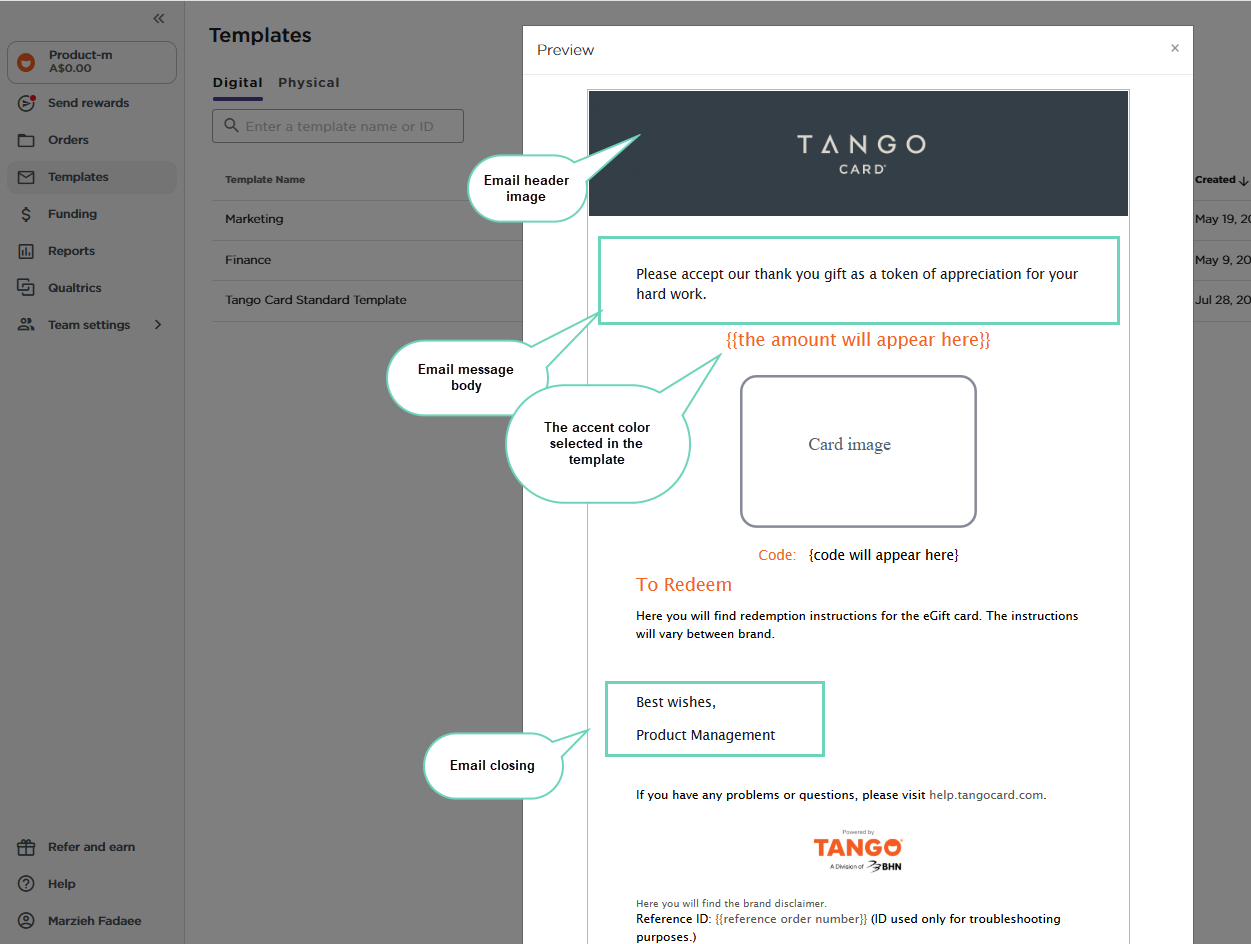digital email template preview