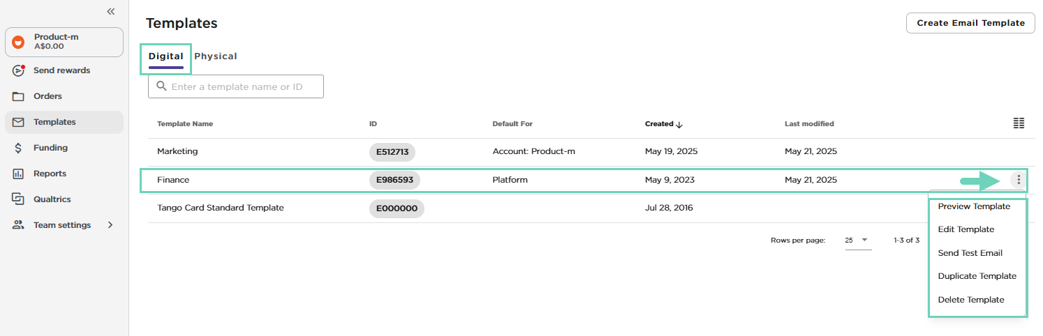 manage email templates
