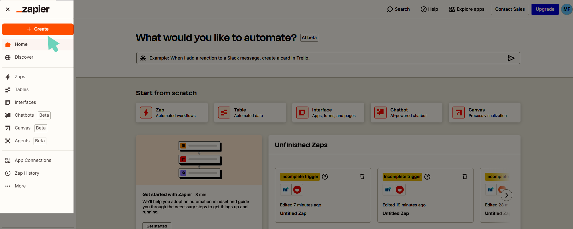 Create a Zap with Zapier.com